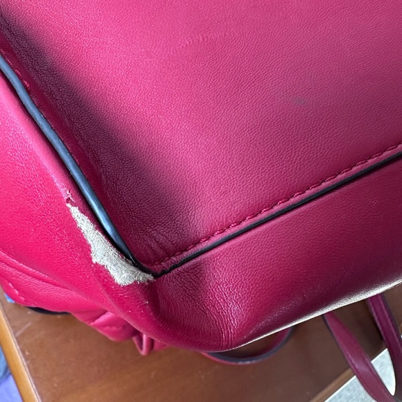 Michael Kors Serena quilted flap backpack in chili red - Picture 10 of 12